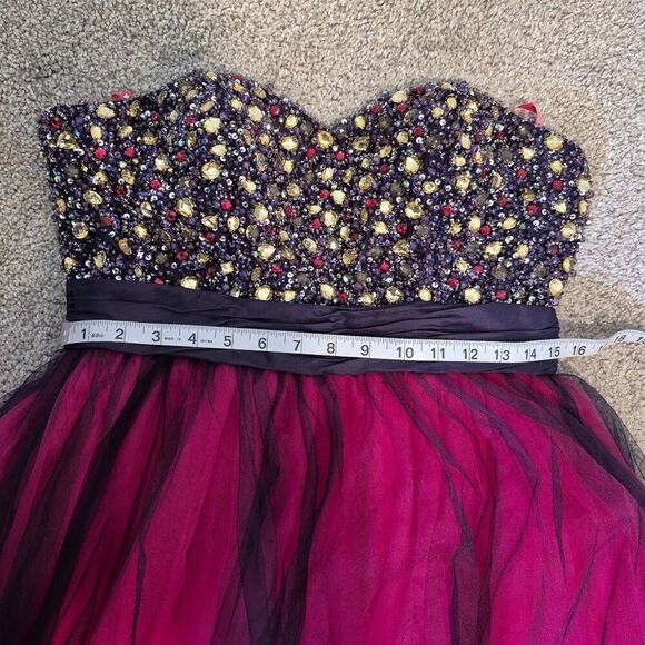 Flirt by Maggie Soterro Strapless Tulle Prom Dress Ball Gown Size 8 - Picture 6 of 10